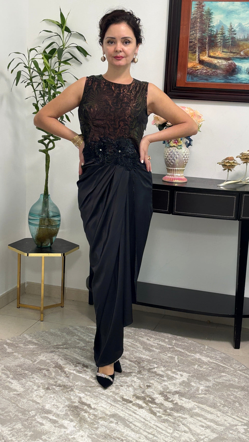 Midnight Drape Gown
