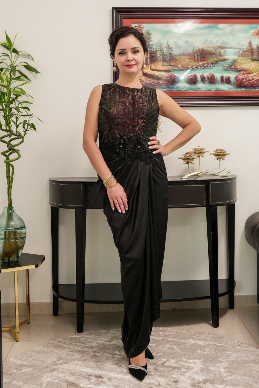 Midnight Drape Gown