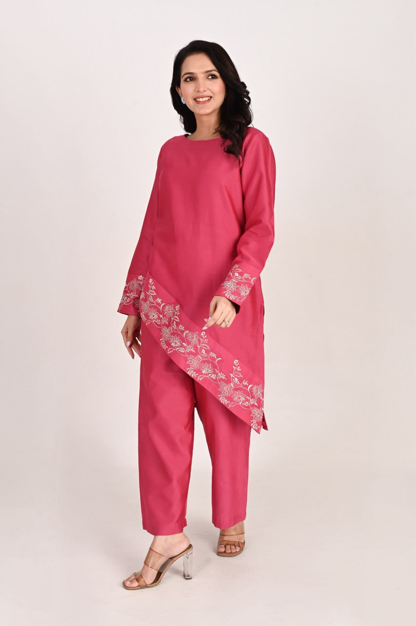 Assymetrical Kurta Pant Set