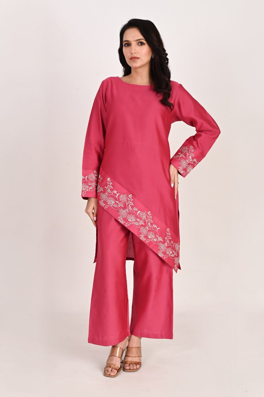 Assymetrical Kurta Pant Set