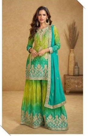 Zari Kurta Palazzo Set