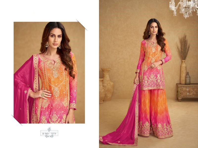 Zari Kurta Palazzo Set