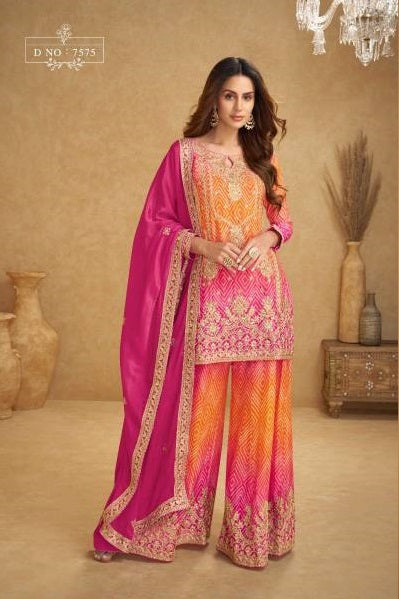 Zari Kurta Palazzo Set