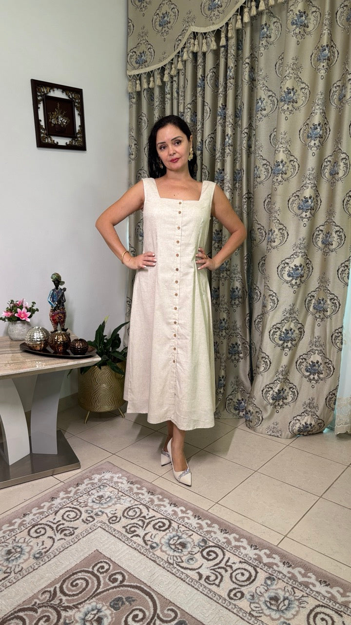 Strappy Buttoned Midi dress