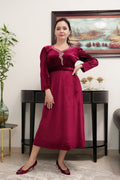Velvet Charm Midi Dress