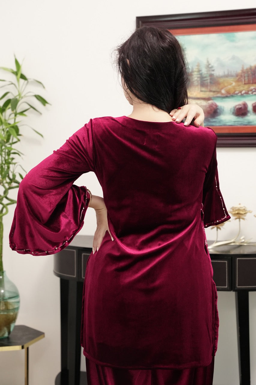 Statement velvet Tulip Pant Kurti set