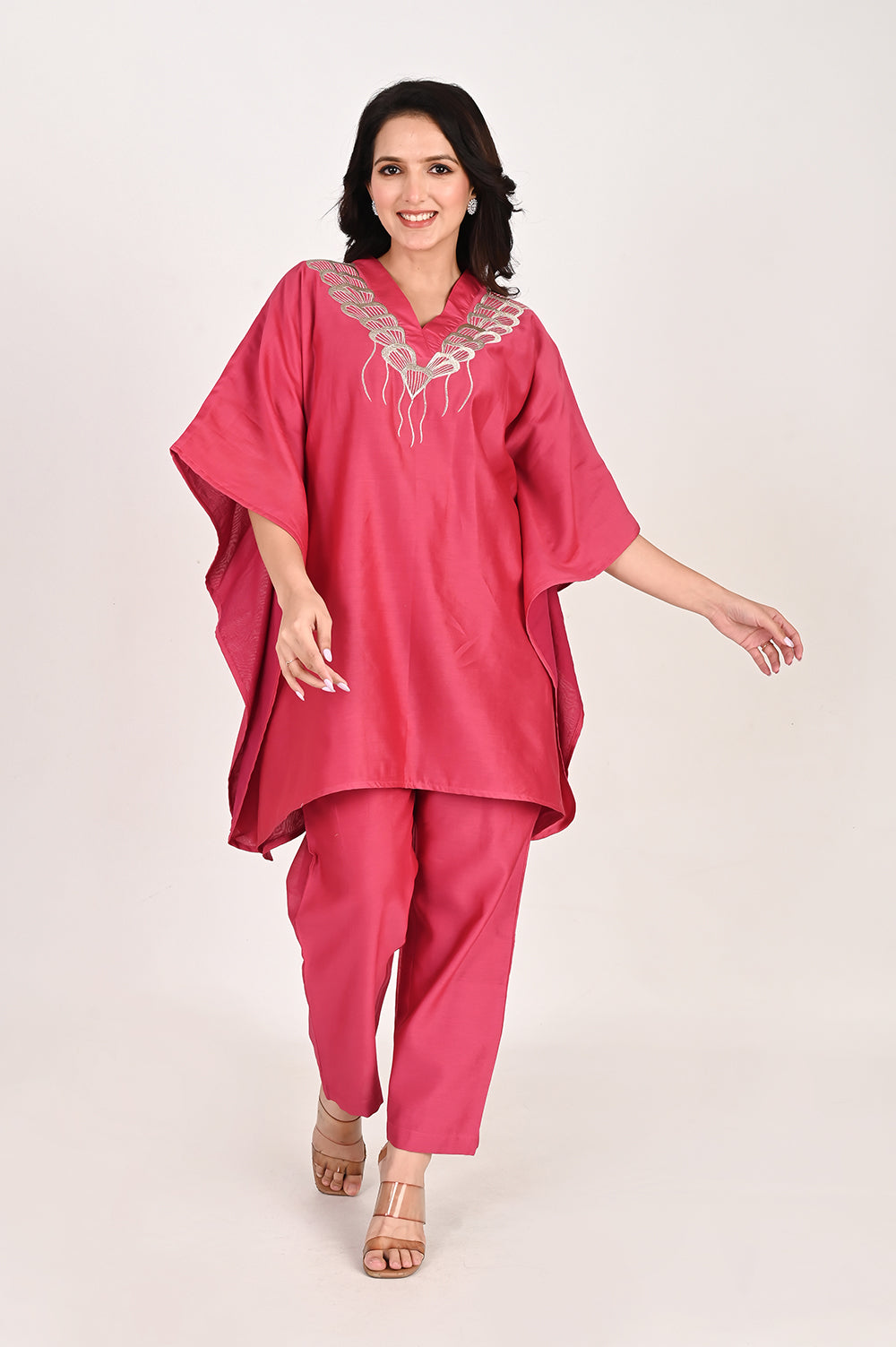 Silk Kaftan Co-ord Set
