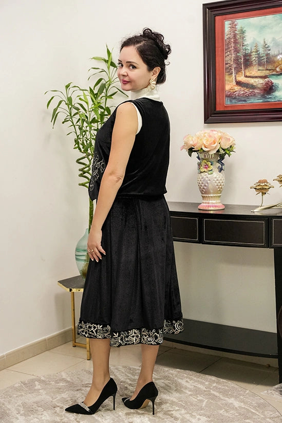 Black Velvet Skirt and Waistcoat